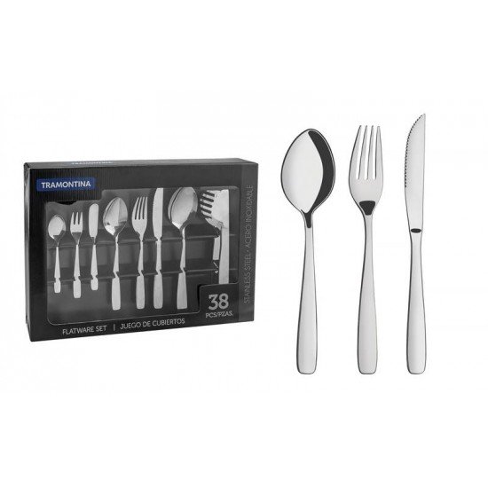 FAQUEIRO ACO INOX COM FACA DE CHURRASCO 38 PC TRAMONTINA