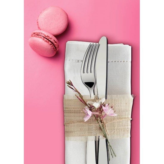 FAQUEIRO TRAMONTINA PACIFIC EM AÇO INOX COM FACAS DE MESA  ACABAMENTO ALTO BRILHO COM DETALHES NO CABO 36 PEÇAS