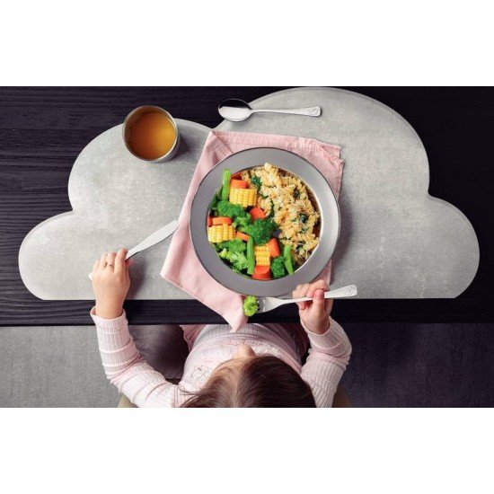 JOGO DE TALHERES INFANTIL TRAMONTINA BABY FRIENDS EM AÇO INOX ACABAMENTO BRILHO COM DESENHO EM ALTO RELEVO 3 PEÇAS