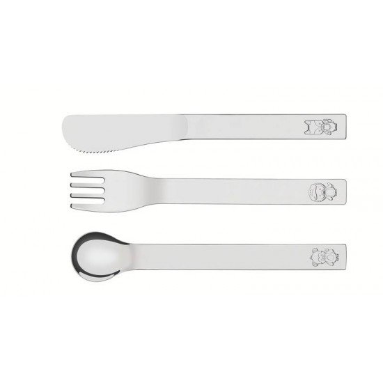 JOGO DE TALHERES INFANTIL TRAMONTINA LELLOS EM AÇO INOX 3 PEÇAS