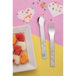 JOGO DE TALHERES INFANTIS ALLEGRIA EM ACO INOX UNICORNIOS 2 PECAS TRAMONTINA