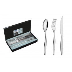 FAQUEIRO WIND EM ACO INOX COM FACAS PARA CHURRASCO ACABAMENTO BRILHO E FOSCO 48 PECAS TRAMONTINA