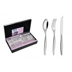 FAQUEIRO WIND EM ACO INOX COM FACAS PARA CHURRASCO ACABAMENTO BRILHO E FOSCO 72 PECAS TRAMONTINA