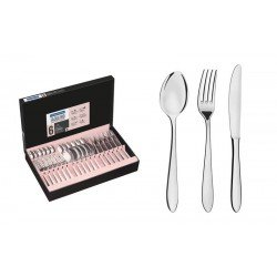 FAQUEIRO SATRI EM ACO INOX COM FACAS DE MESA ACABAMENTO ALTO BRILHO 36 PECAS TRAMONTINA