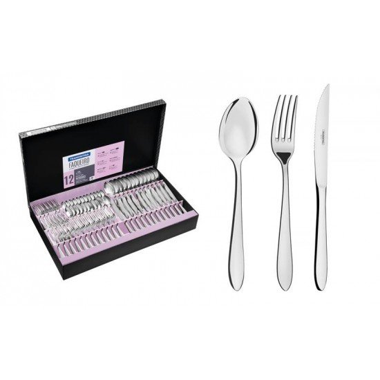 FAQUEIRO EM ACO INOX COM FACAS PARA CHURRASCO ACABAMENTO ALTO BRILHO 72 PECAS TRAMONTINA