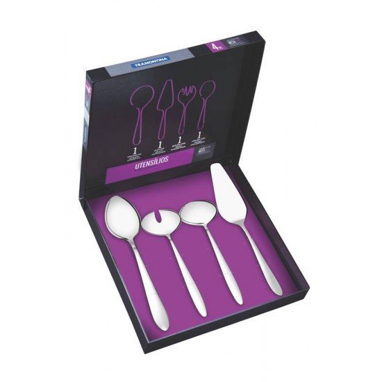 JOGO DE UTENSILIOS ACO INOX 4 PC TRAMONTINA