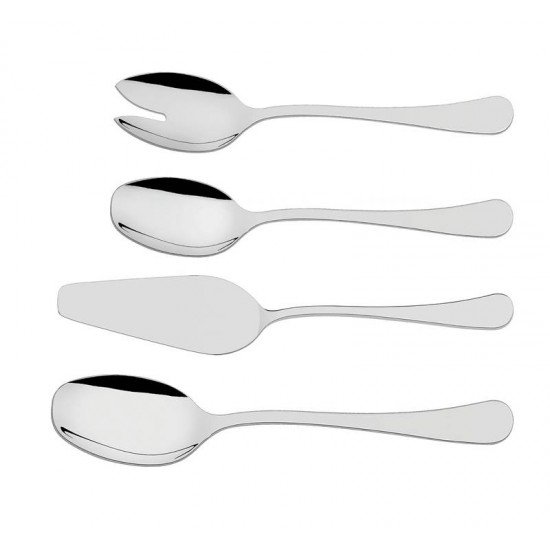 JOGO DE UTENSILIOS ZURIQUE EM ACO INOX ACABAMENTO ALTO BRILHO 4 PECAS TRAMONTINA