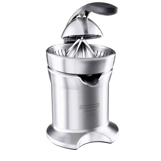 ESPREMEDOR DE FRUTAS TRAMONTINA BY BREVILLE EM ALUMÍNIO FUNDIDO FOSCO EXPRESS PRATA