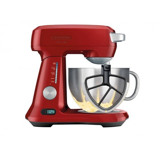 BATEDEIRA PLANETÁRIA BY BREVILLE MIX PRO VERMELHA EM AL FUN TIGELA INOX 840 W 4,7 L TRAMONTINA
