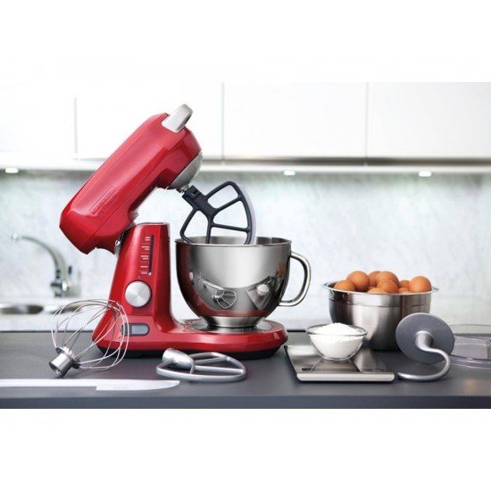 BATEDEIRA PLANETÁRIA BY BREVILLE MIX PRO VERMELHA EM AL FUN TIGELA INOX 840 W 4,7 L TRAMONTINA