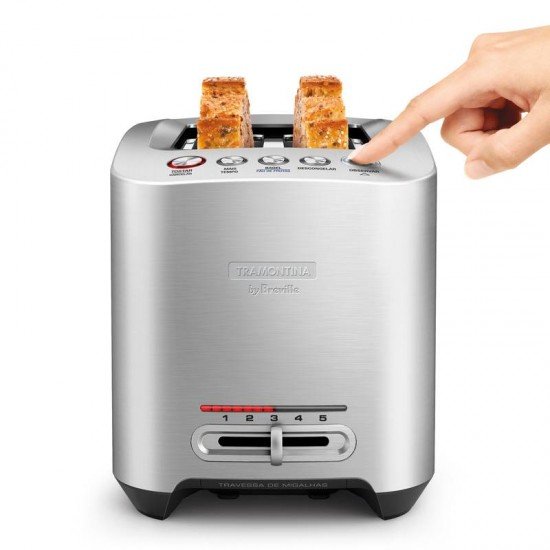 TORRADEIRA SMART TRAMONTINA BY BREVILLE EM AÇO INOX PRATA