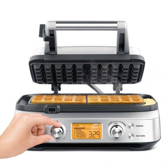 MÁQUINA DE WAFFLE SMART TRAMONTINA BY BREVILLE EM AÇO INOX PRATA