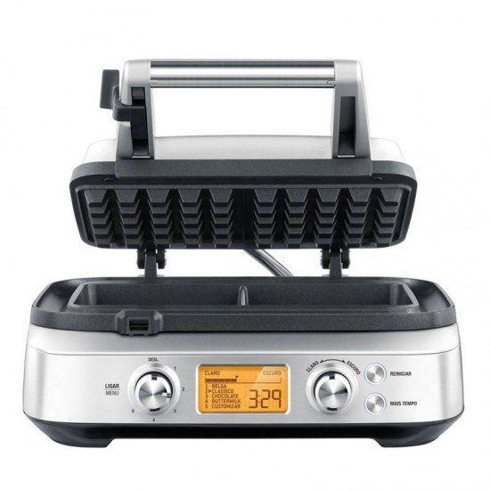 MÁQUINA DE WAFFLE SMART TRAMONTINA BY BREVILLE EM AÇO INOX PRATA