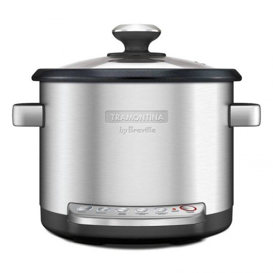 PANELA ELÉTRICA TRAMONTINA BY BREVILLE MULTI COOK EM AÇO INOX 3,7 LITROS PRATA E PRETO