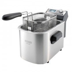 FRITADEIRA ELÉTRICA TRAMONTINA BY BREVILLE SMART EM AÇO INOX 4 LITROS PRATA E PRETO