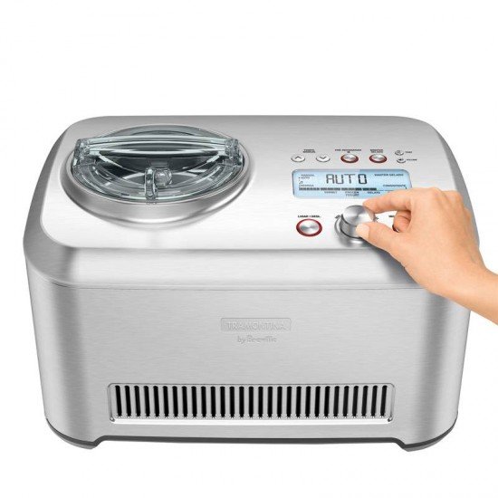 SORVETEIRA TRAMONTINA BY BREVILLE EM AÇO INOX GELATO EXPRESS PRATA