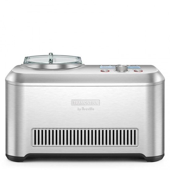 SORVETEIRA TRAMONTINA BY BREVILLE EM AÇO INOX GELATO EXPRESS PRATA