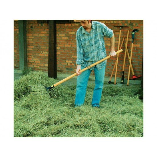 FORCADO METALICO DE ARAME 4 DENTES CABO DE MADEIRA DE 71CM EMPUNHADURA PLASTICA TRAMONTINA