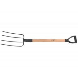 FORCADO METALICO DE ARAME 4 DENTES CABO DE MADEIRA DE 71CM EMPUNHADURA PLASTICA TRAMONTINA