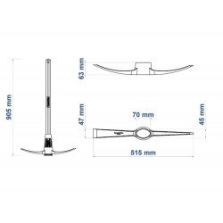 PICARETA METALICA ESTREITA TAMANHO 5 CABO DE MADEIRA DE 90 CM TRAMONTINA