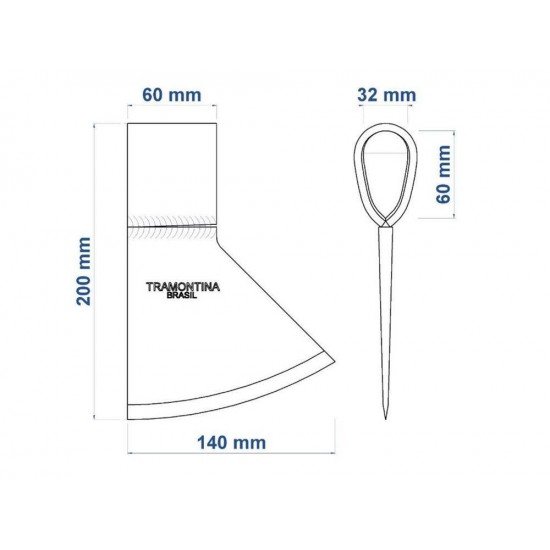MACHADO METALICO SOLDADO TAMANHO 3.5 COM OLHO 58 X 30 MM SEM CABO TRAMONTINA