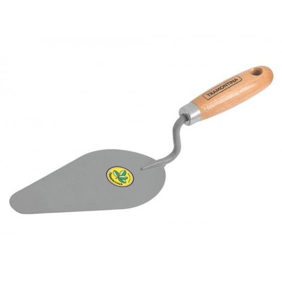 COLHER DE PEDREIRO METALICA REDONDA DE 7 COM CABO DE MADEIRA TRAMONTINA