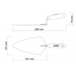 COLHER DE PEDREIRO METALICA DE 9 COM CABO DE MADEIRA TRAMONTINA