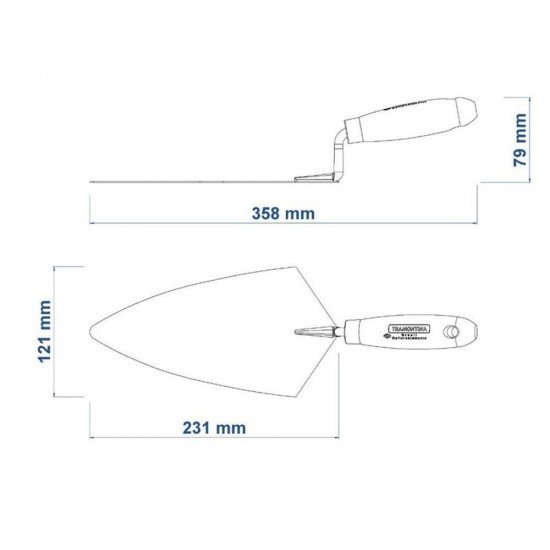 COLHER DE PEDREIRO METALICA DE 9 COM CABO DE MADEIRA TRAMONTINA