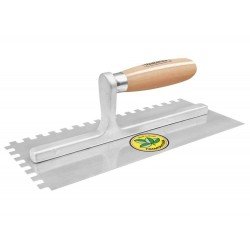 DESEMPENADEIRA METALICA COM DENTES E CABO DE MADEIRA COM HASTE DE ALUMINIO TRAMONTINA