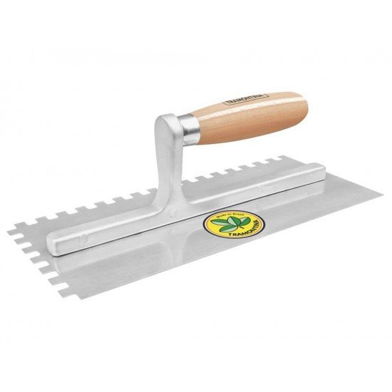 DESEMPENADEIRA METALICA COM DENTES E CABO DE MADEIRA COM HASTE DE ALUMINIO TRAMONTINA