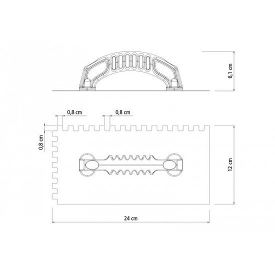 DESEMPENADEIRA MET DENT CABO PLAS TRAMONTINA