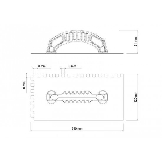 DESEMPENADEIRA MET DENT CABO PLAS TRAMONTINA