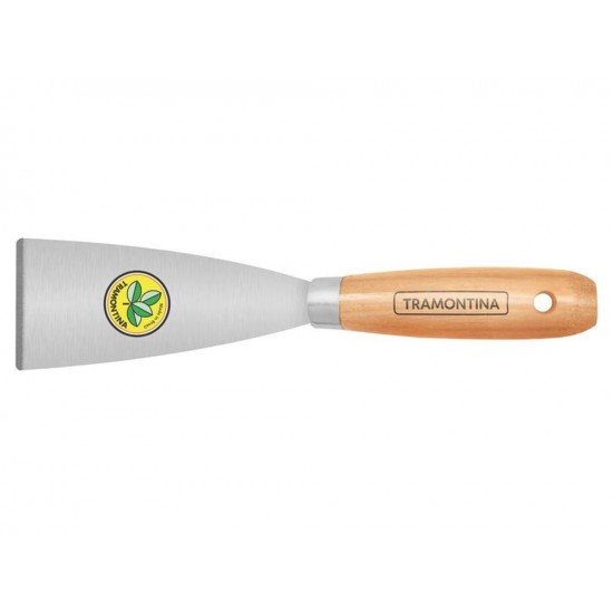 ESPATULA METALICA RIGIDA 6 CM COM CABO DE MADEIRA TRAMONTINA