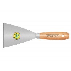 ESPATULA METALICA RIGIDA 10 CM COM CABO DE MADEIRA TRAMONTINA
