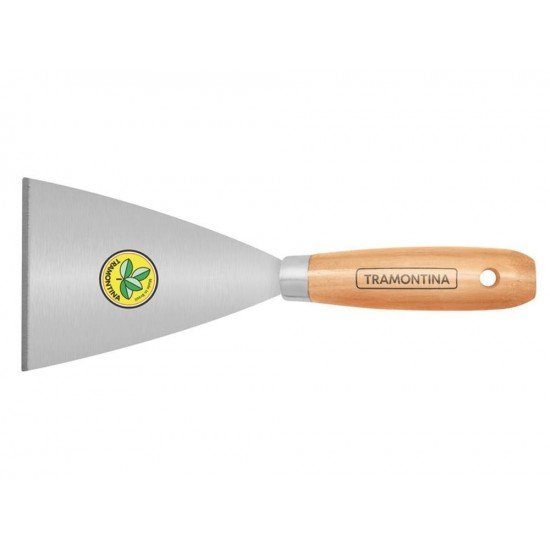 ESPATULA METALICA RIGIDA 10 CM COM CABO DE MADEIRA TRAMONTINA