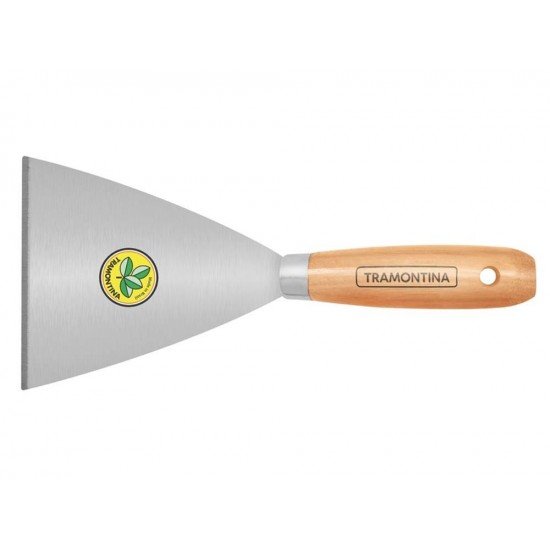 ESPATULA METALICA RIGIDA 12 CM COM CABO DE MADEIRA TRAMONTINA