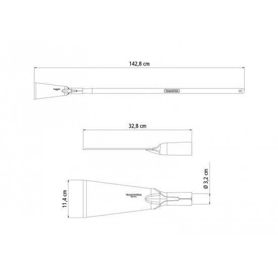 CAVADEIRA RETA MAIOR COM CABO TRAMONTINA
