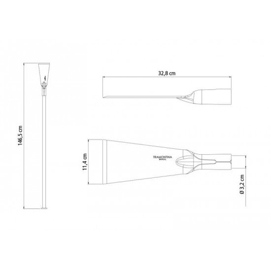 CAVADEIRA RETA MAIOR CABO 120CM MET TRAMONTINA