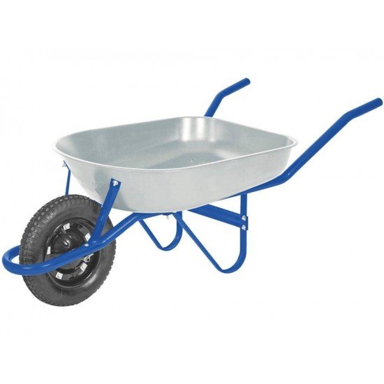 CARRINHO DE MAO BRACO METALICO CACAMBA METALICA REDONDA DE GALVANIZADA PNEU BORRACHA TRAMONTINA