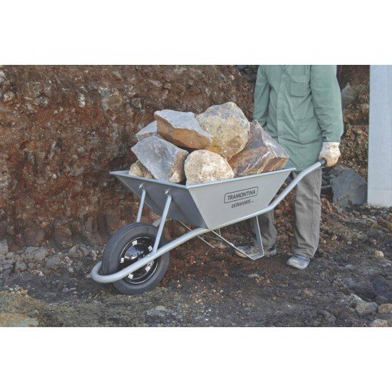 CARRINHO DE MAO BRACO METALICO,CACAMBA QUADRADA METALICA REFORCADA PNEU MACICO BORRACHA TRAMONTINA