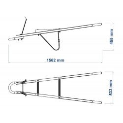 BRACO DE MADEIRA AZUL PARA CARRINHO DE MAO COM SUPORTE FRONTAL LONGO TRAMONTINA