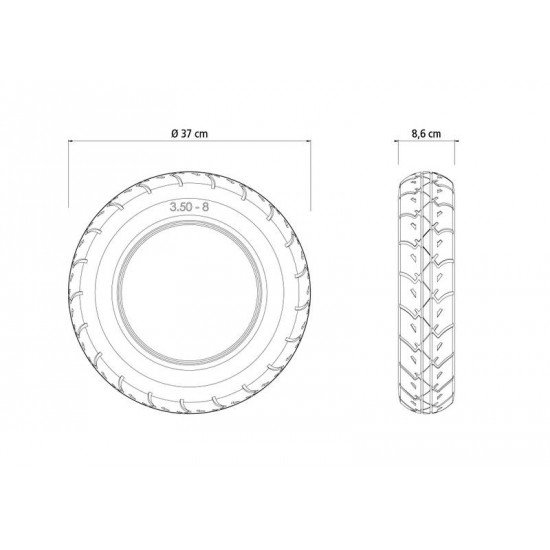 PNEU EM BORRACHA 3.50-8 TRAMONTINA