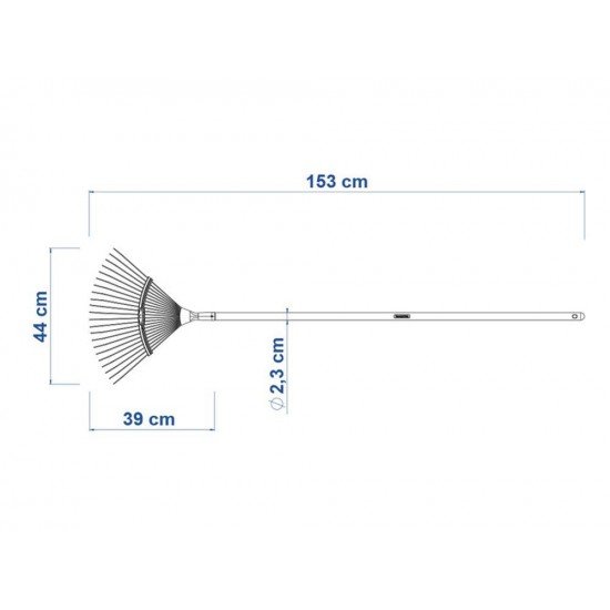 VASSOURA METALICA REGULAVEL 22 DENTES COM CABO DE MADEIRA DE 120 CM PARA JARDIM TRAMONTINA