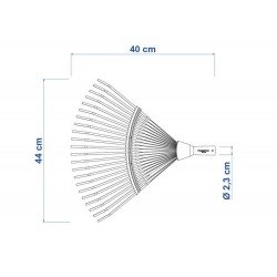 VASSOURA METALICA FIXA 22 DENTES SEM CABO PARA JARDIM TRAMONTINA