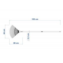 VASSOURA METALICA FIXA 22 DENTES COM CABO DE MADEIRA DE 120 CM PARAJARDIM PALHETA CHATA TRAMONTINA