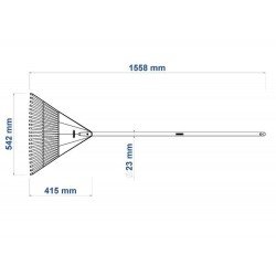 VASSOURA PLASTICA PRETA 22 DENTES COM CABO DE MADEIRA DE 120 CM DESMONTADO PARA JARDIM TRAMONTINA