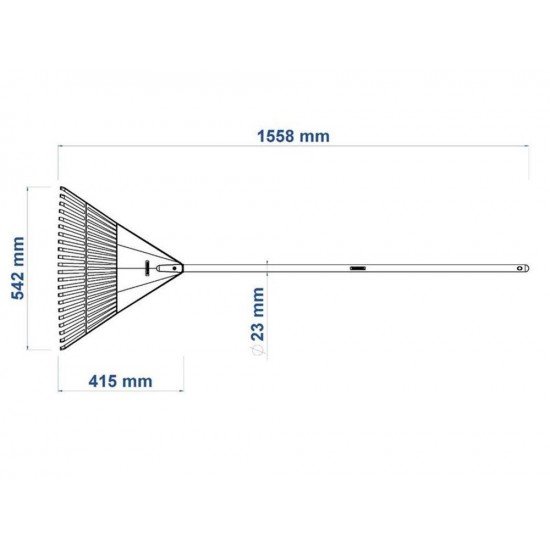 VASSOURA PLASTICA PRETA 22 DENTES COM CABO DE MADEIRA DE 120 CM DESMONTADO PARA JARDIM TRAMONTINA