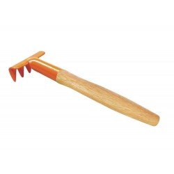 RASTELO ANCINHO METALICO 4 DENTES COM CABO MADEIRA TRAMONTINA