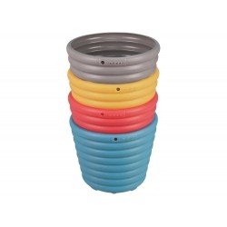 VASOS PARA JARDIM MIMMO EM PLASTICO COM 4 UN 1,7 LITROS CORES CINZA, ROSA, AZUL, AMARELO TRAMONTINA