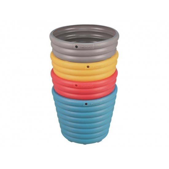VASOS PARA JARDIM MIMMO EM PLASTICO COM 4 UN 1,7 LITROS CORES CINZA, ROSA, AZUL, AMARELO TRAMONTINA